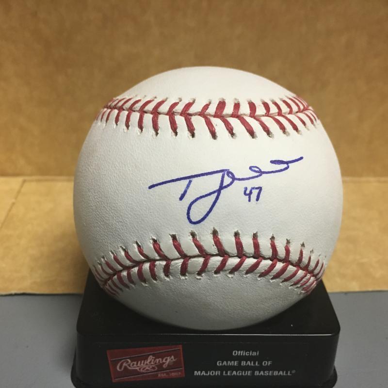 T.J. HOUSE CLEVELAND INDIANS M.L. SIGNED BASEBALL W/COA