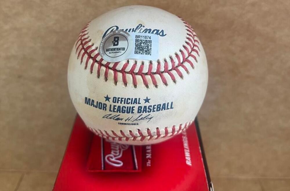 JACK MCKEON FLORIDA MARLINS  SIGNED AUTO M.L. BASEBALL BECKETT 
