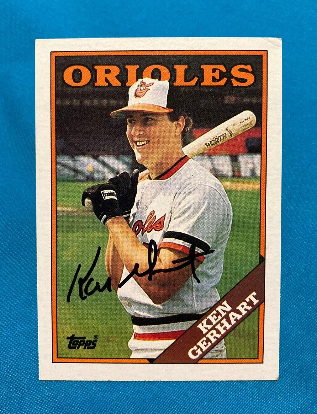 1988 TOPPS KEN GERHART BALTIMORE ORIOLES SIGNED AUTOGRAPHED CARRD #271 W/COA