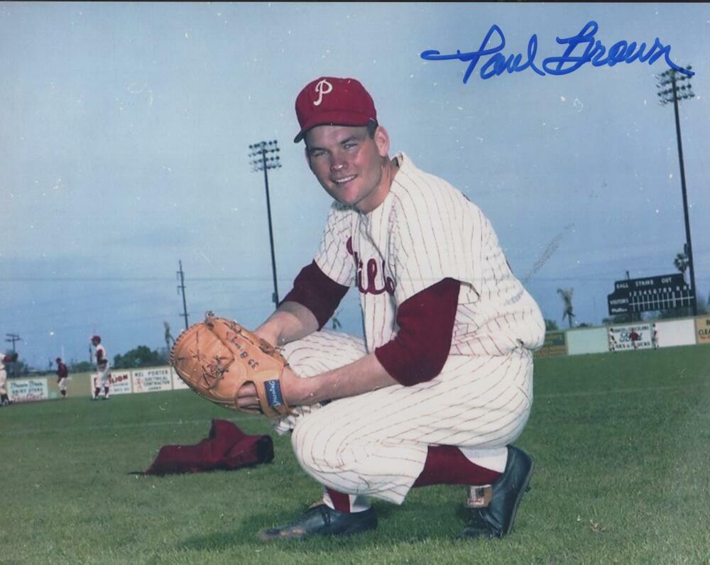 PAUL BROWN PHILADELPHIA PHILLIES   SIGNED AUTOGRAPHED 8X10 PHOTO W/ COA