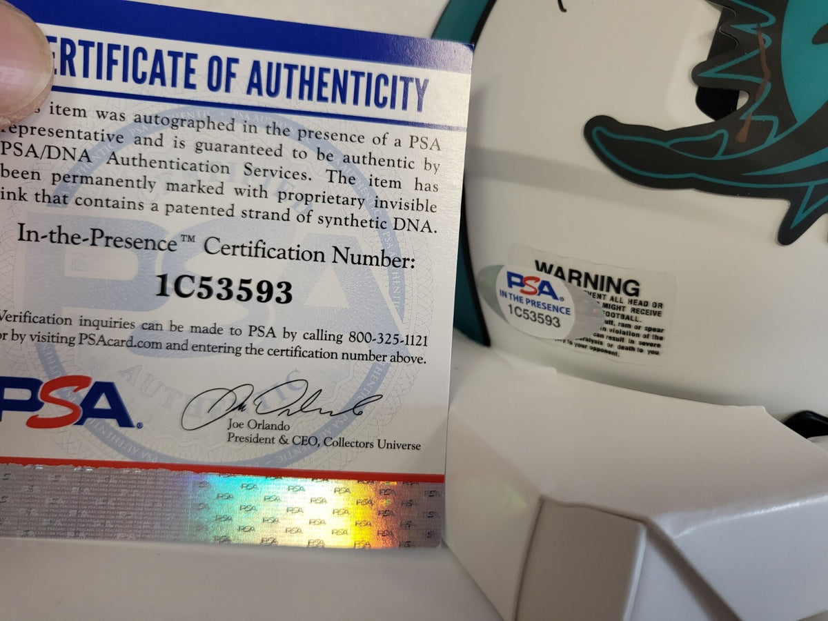 MARLIN BRISCOE 17-0 1972 DOLPHINS SIGNED AUTO LUNAR MINI HELMET PSA 1C53593