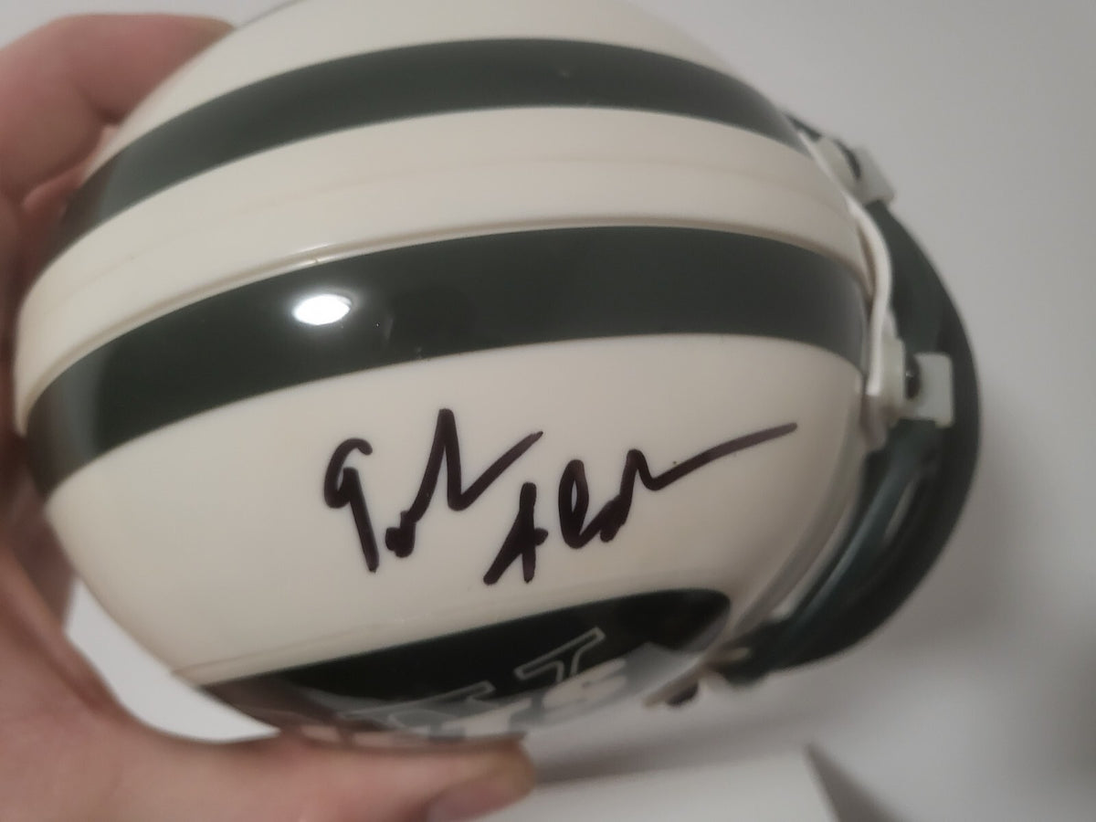 JOHN ABRAHAM NEW YORK JETS SIGNED AUTOGRAPHED AUTO RIDDELL MINI HELMET W/COA