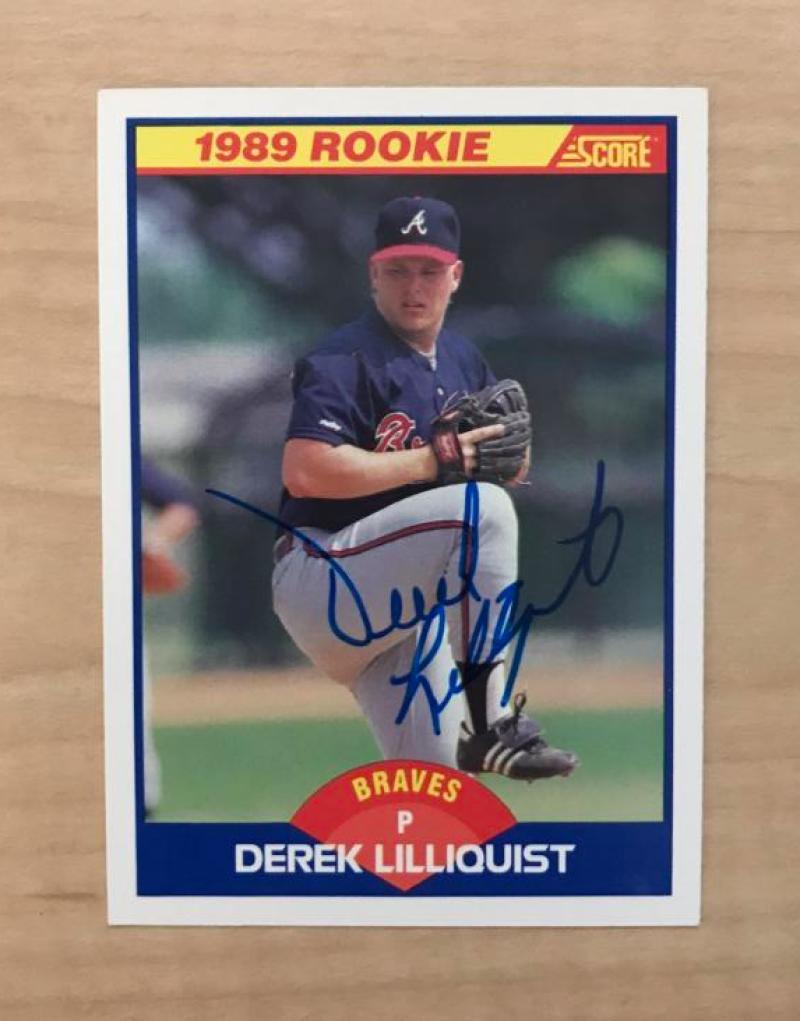 DEREK LILLIQUIST ATLANTA BRAVES SIGNED AUTOGRAPHED 1989 SCORE CARD #631 W/COA