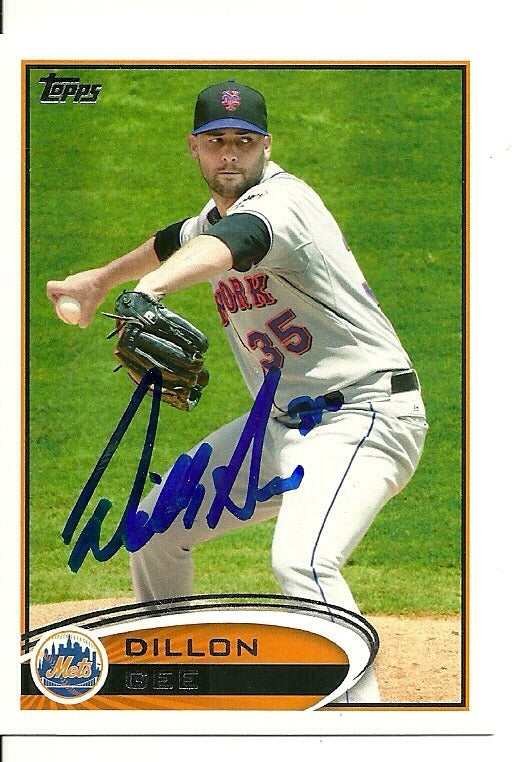DILLON GEE NEW YORK METS SIGNED AUTO 2012 TOPPS CARD #346 W/COA
