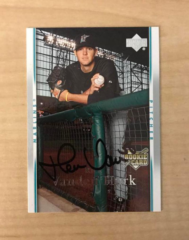RICK VANDEN HURK FLORIDA MARLINS AUTOGRAPHED 2007 UPPER DECK CARD #709 W/COA 