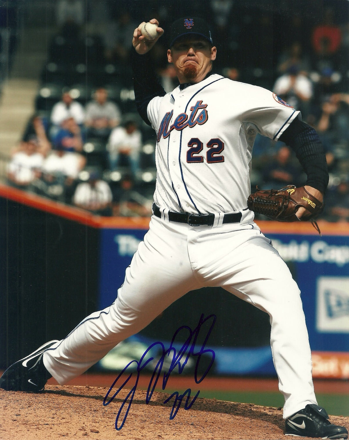 J.J. PUTZ NEW YORK METS SIGNED AUTO 8x10 PHOTO W/COA
