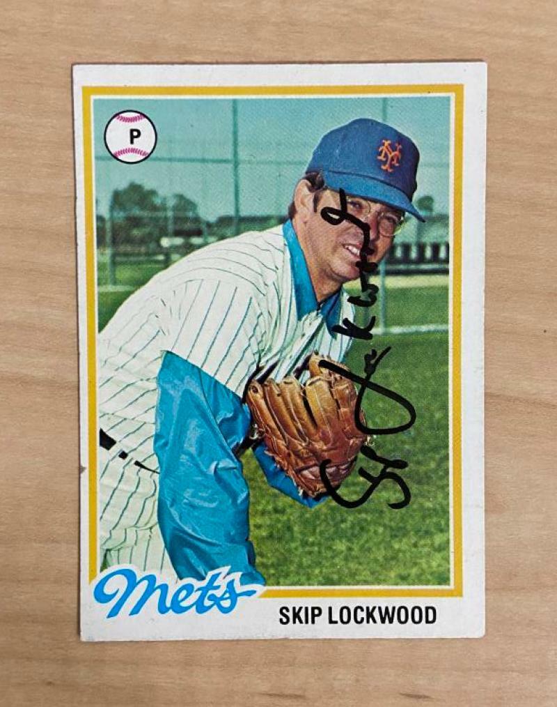 SKIP LOCKWOOD NEW YORK METS SIGNED AUTOGRAPHED 1978 TOPPS CARD #379 W/COA 