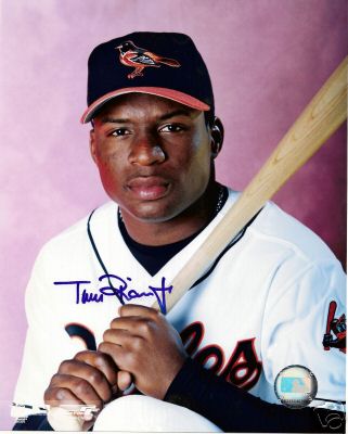 TIM  RAINES  JR   BALTIMORE  ORIOLES SIGNED 8X10  W/COA