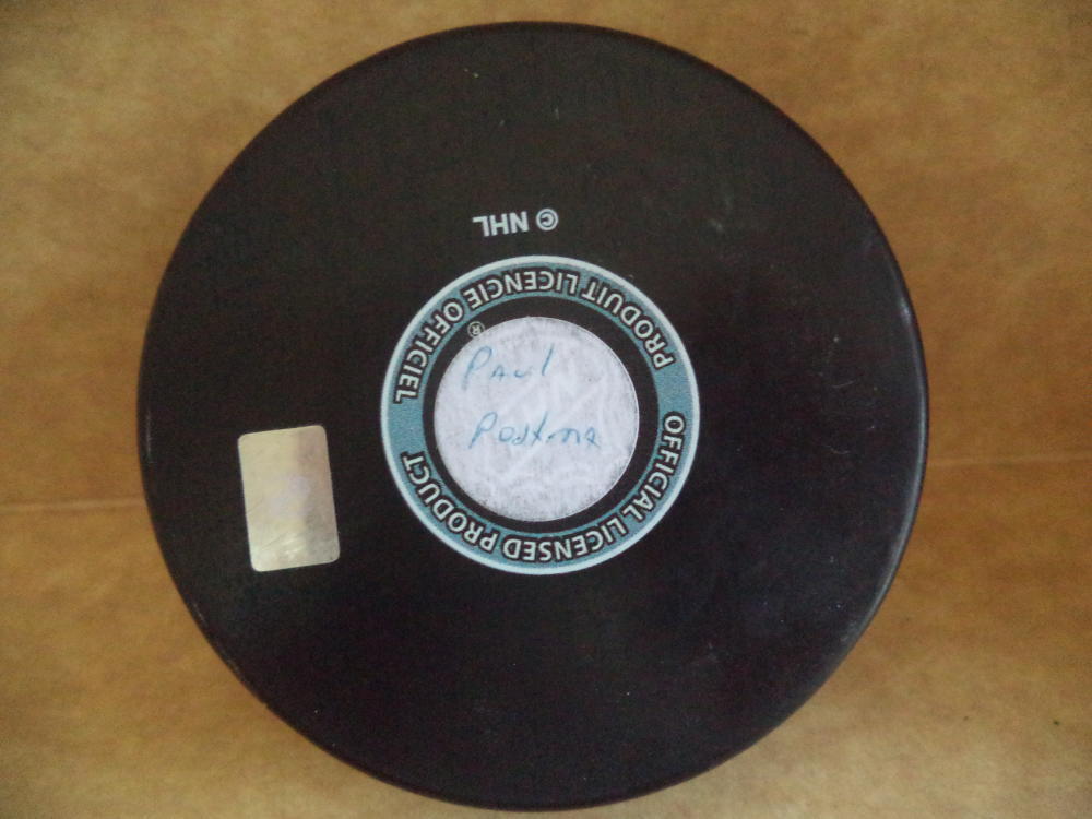 PAUL POSTMA WINNIPEG JETS SIGNED AUTOGRAPH HOCKEY PUCK W/COA