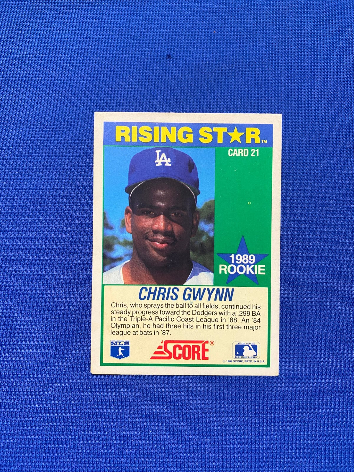 1989 SCORE CHRIS GWYNN LA DODGERS SIGNED AUTOGRAPHED AUTO #21 CARD W/COA