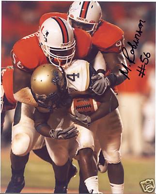 MARCUS ROBINSON MIAMI HURRICANES SIGNED 8X10 PHOTO COA