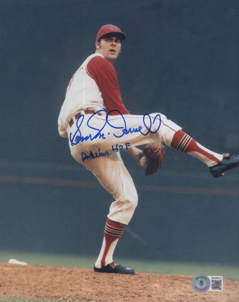 SAM MCDOWELL INDIANS HOF SIGNED AUTOGRAPHED 8X10 PHOTO BECKETT BA25513