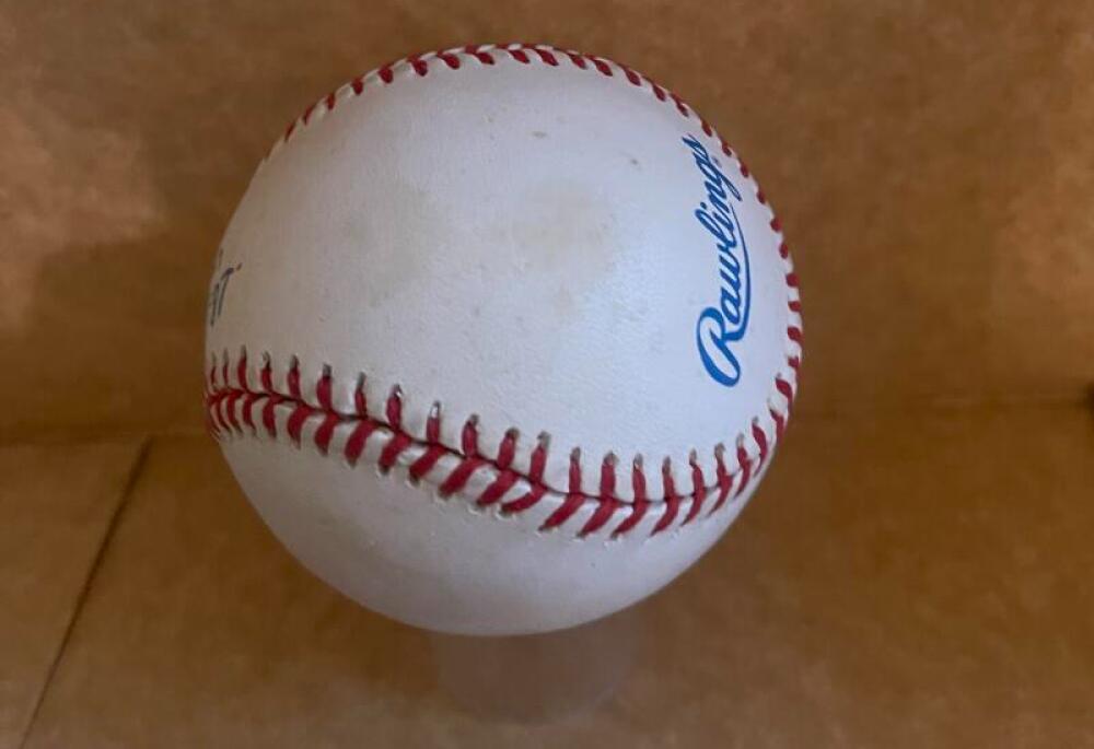EDDIE GIACOMIN RANGERS HOF 87 SIGNED AUTO A.L. BASEBALL JSA AUTH
