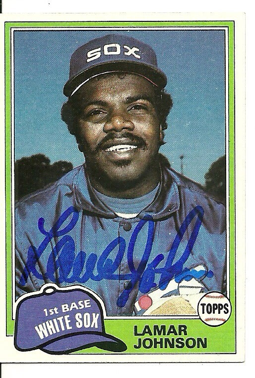 LAMAR JOHNSON CHICAGO WHITE SOX SIGNED AUTOGRAPHED 1981 TOPPS CARD #589 W/COA