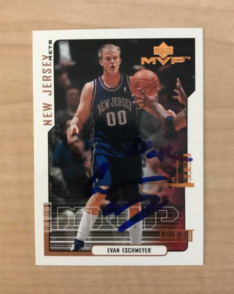 EVAN ESCHMEYER NEW JERSEY NETS SIGNED AUTOGRAPHED 2000 UPPER DECK CARD#107 W/COA