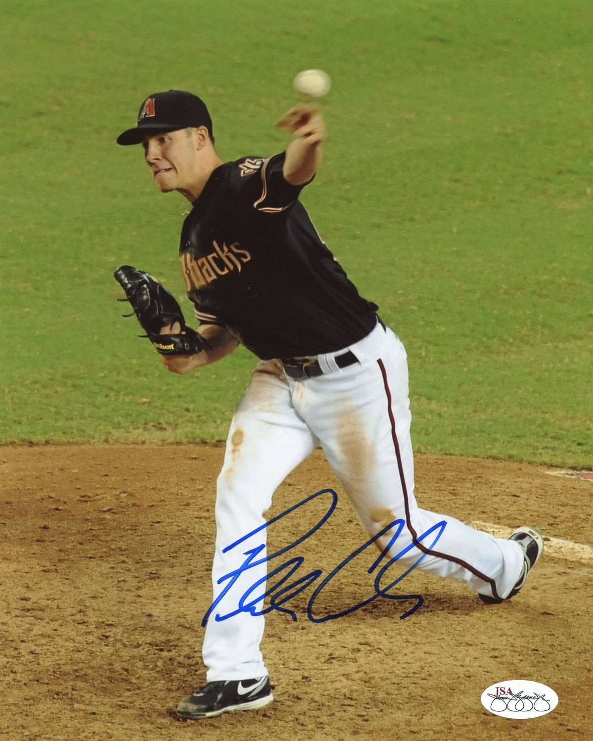 PATRICK  CORBIN  ARIZONA  DIAMONDBACKS  7-0  BLACK UNIFORM JSA STAMP OF APPROVAL