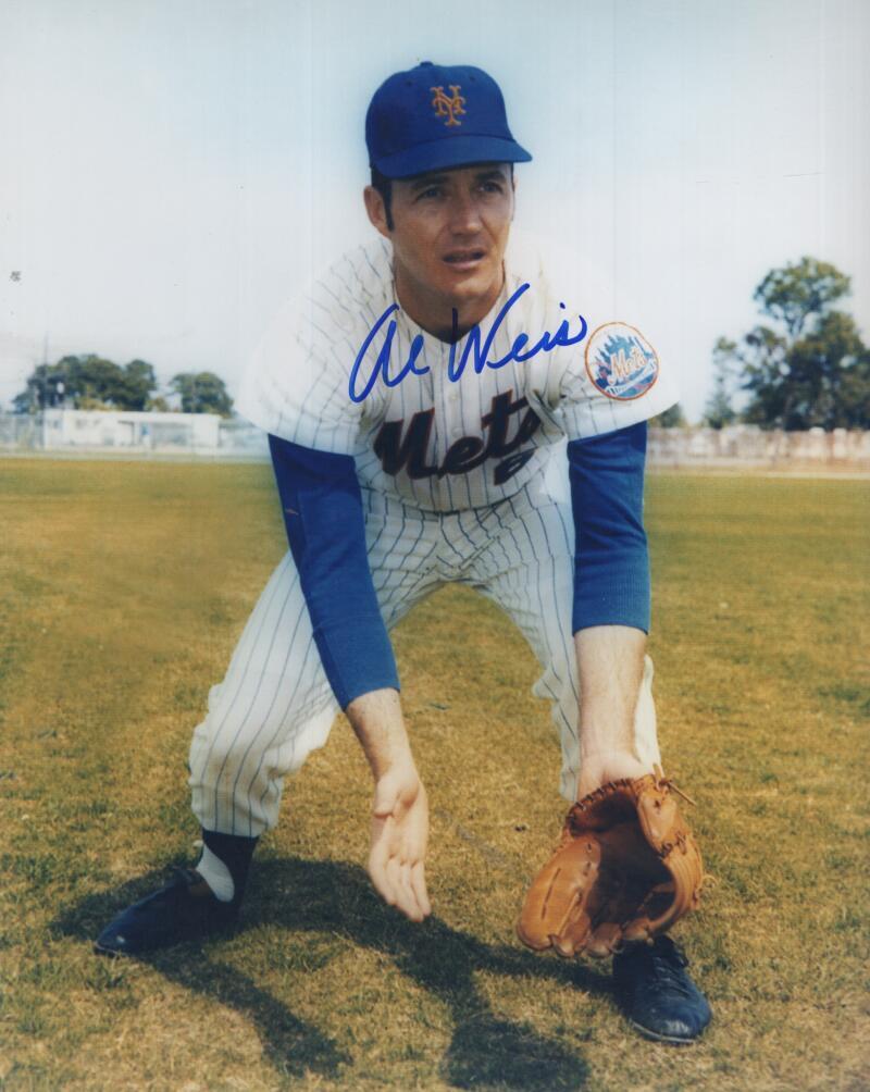 AL WEIS METS  SIGNED AUTOGRAPHED 8X10 PHOTO W/ COA 