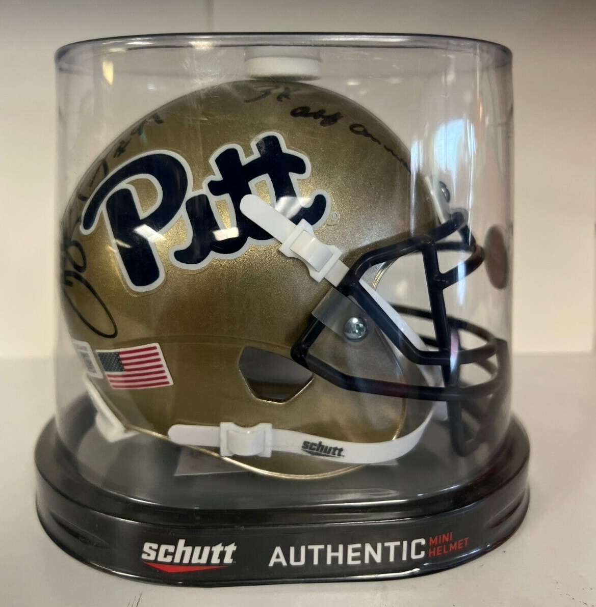 HUGH GREEN PITT PANTHERS SIGNED AUTOGRAPHED AUTO SCHUTT MINI HELMET BECKETT **