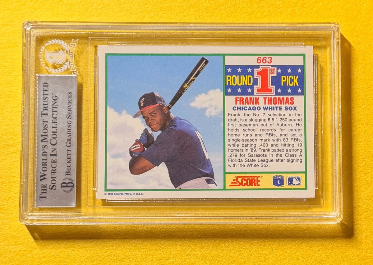 1990 SCORE FRANK THOMAS #663 SIGNED AUTO CARD BECKETT AUTHENTIC WHITE SOX
