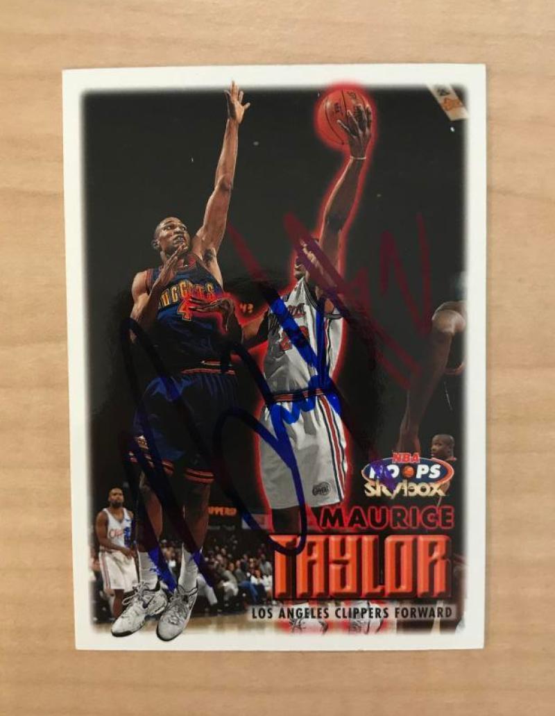 MAURICE TAYLOR LOS ANGELES CLIPPERS AUTOGRAPHED 1999 NBA HOOPS CARD #35 W/COA 