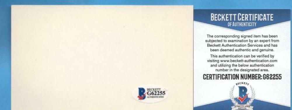 VIC RASCHI YANKEES VINTAGE SIGNED 3X5 INDEX CARD BECKETT G62255