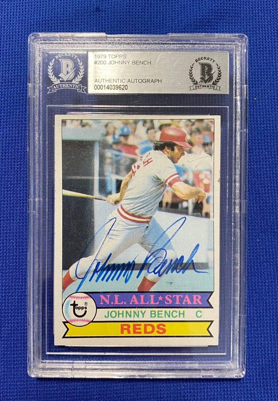 1979 TOPPS JOHNNY BENCH CINCINNATI REDS N.L ALL-STAR #200 AUTO AUTOGRAPH BECKETT