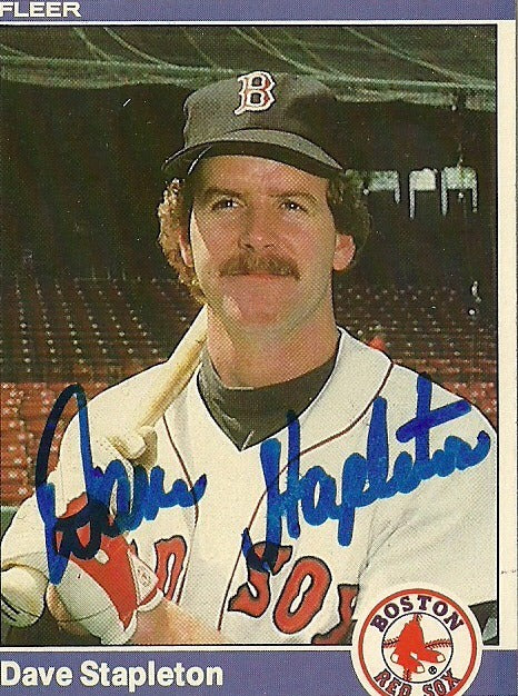 DAVE STAPLETON BOSTON RED SOX SIGNED AUTOGRAPHED 1984 FLEER CARD #410 W/COA