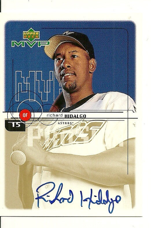 RICHARD HIDALGO HOUSTON ASTROS SIGNED AUTO 1999 UPPER DECK CARD #RH W/COA