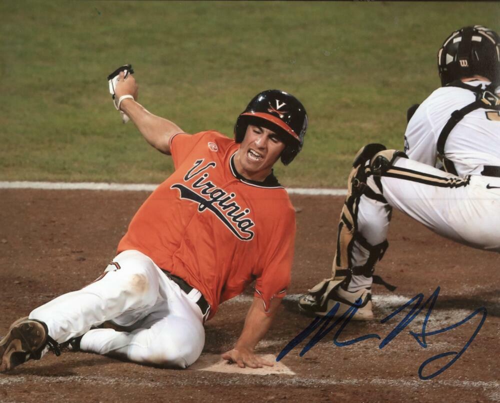 ADAM HASELEY VIRGINIA CAVALIERS/PHILLIES SIGNED 8X10 PHOTO W/ COA