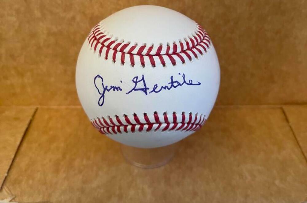 JIM GENTILE DODGERS/ORIOLES SIGNED AUTO A.L. BASEBALL BAS S58774