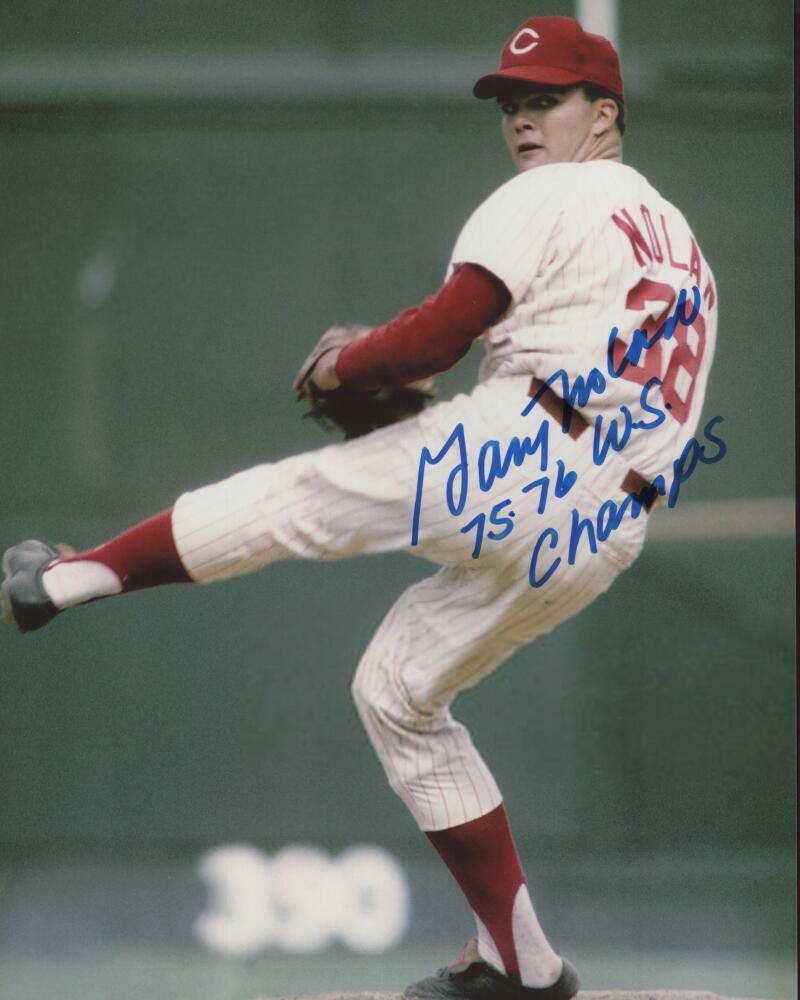 GARY NOLAN CINCINNATI REDS 75-76 WS CHAMPS SIGNED 8X10 PHOTO W/ COA