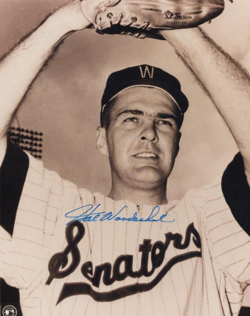 HAL WOODESHICK WASHINGTON SENATORS DECEASED SIGNED 8X10 PHOTO W/COA