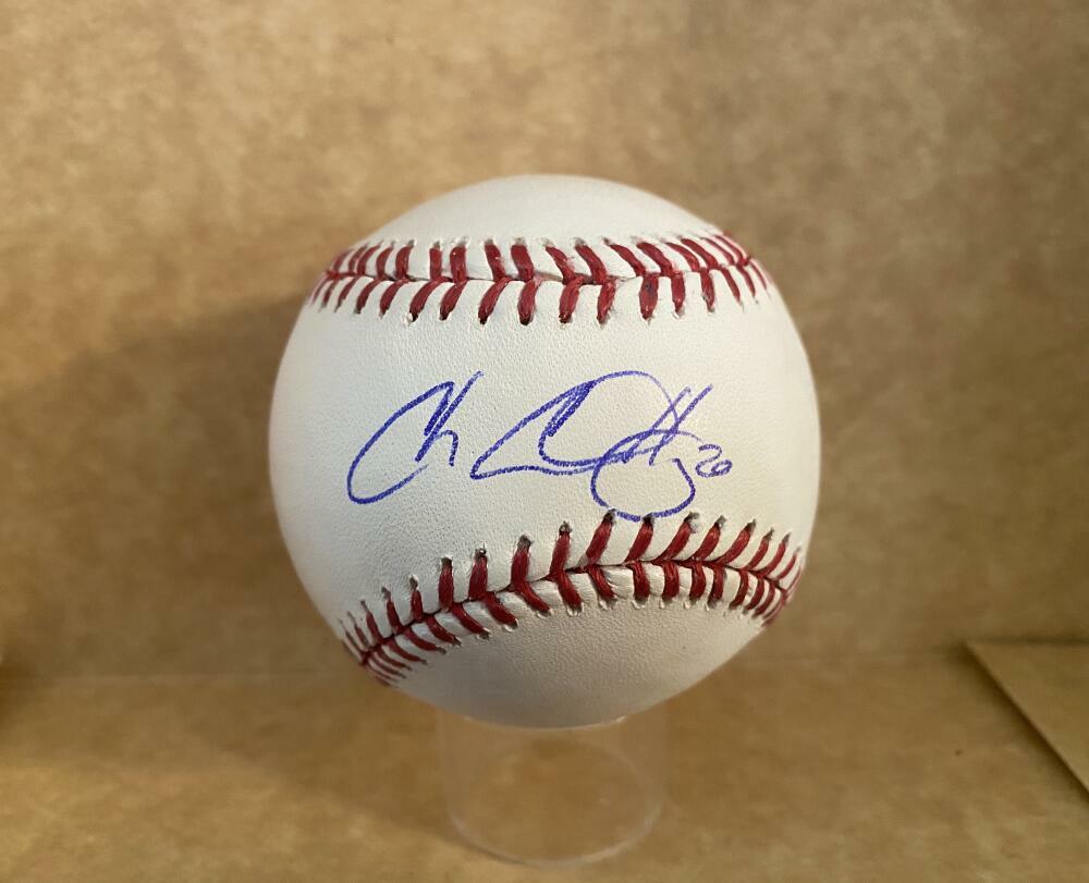 CHRIS COLABELLO MINNESOTA TWINS/BLUE JAYS SIGNED AUTO M.L. BASEBALL W/ COA