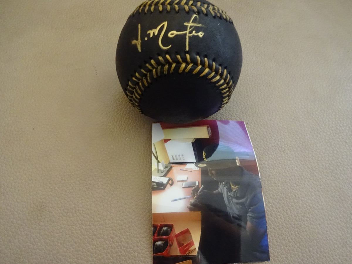 JORGE  MATEO  NEW YORK YANKEES/TAMPA  YANKS  SIGNED  BLACK BALL W/ PROOF  