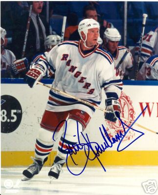 BRIAN SKRUDLAND NEW YORK RANGERS SIGNED 8X10 PHOTO COA