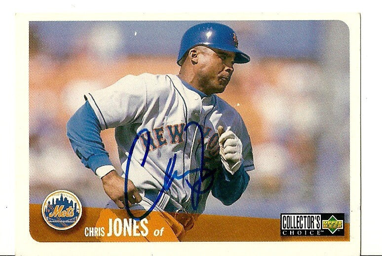 CHRIS JONES NEW YORK METS SIGNED AUTO 1996 UPPER DECK CARD #226 W/COA