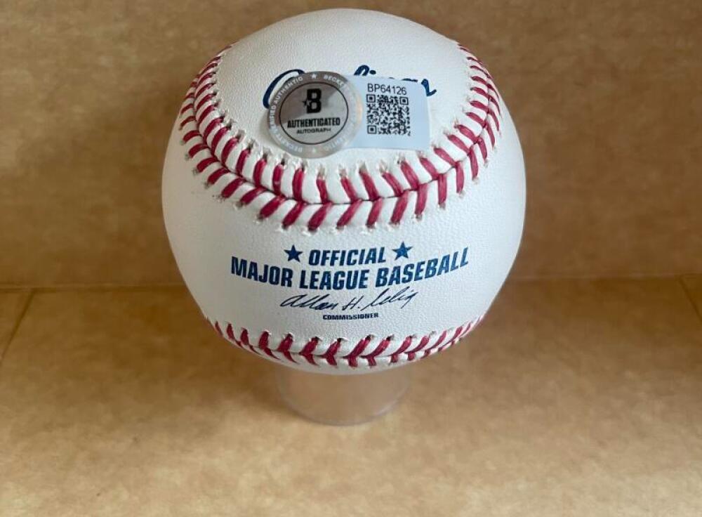 JIM BUNNONG PHILLIES HOF 96 SIGNED AUTOGRAPHED M.L. BASEBALL BECKETT AUTH