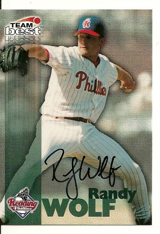 RANDY WOLF READING PHILLIES SIGNED AUTO 1999 TEAM BEST CARD W/COA
