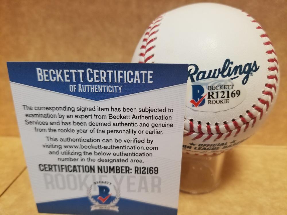 JORGE GUZMAN MIAMI MARLINS ROOKIE YEAR SIGNED AUTO M.L. BASEBALL BECKETT R12169