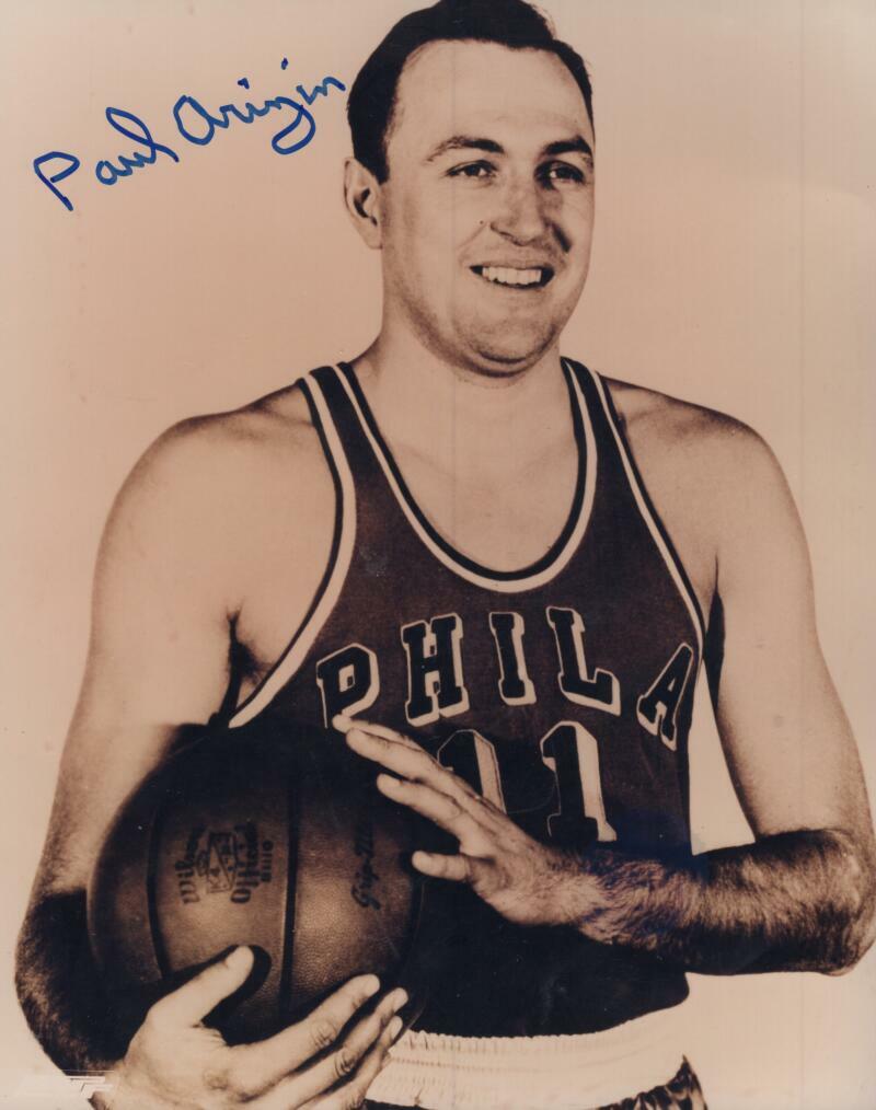 PAUL ARIZIN PHILADELPHIA 76ERS SIGNED AUTOGRAPHED 8X10 PHOTO W/ COA
