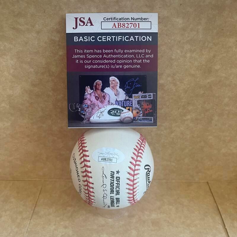 TREVOR HOFFMAN PADRES/BREWERS SIGNED AUTOGRAPHED N.L. BASEBALL JSA AB82701