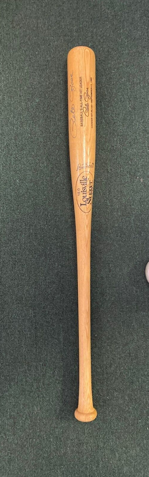 PETE ROSE ALL TIME HIT LEADER SIGNED AUTO LV SLUGGER ENGRAVED BAT BECKETT BAS