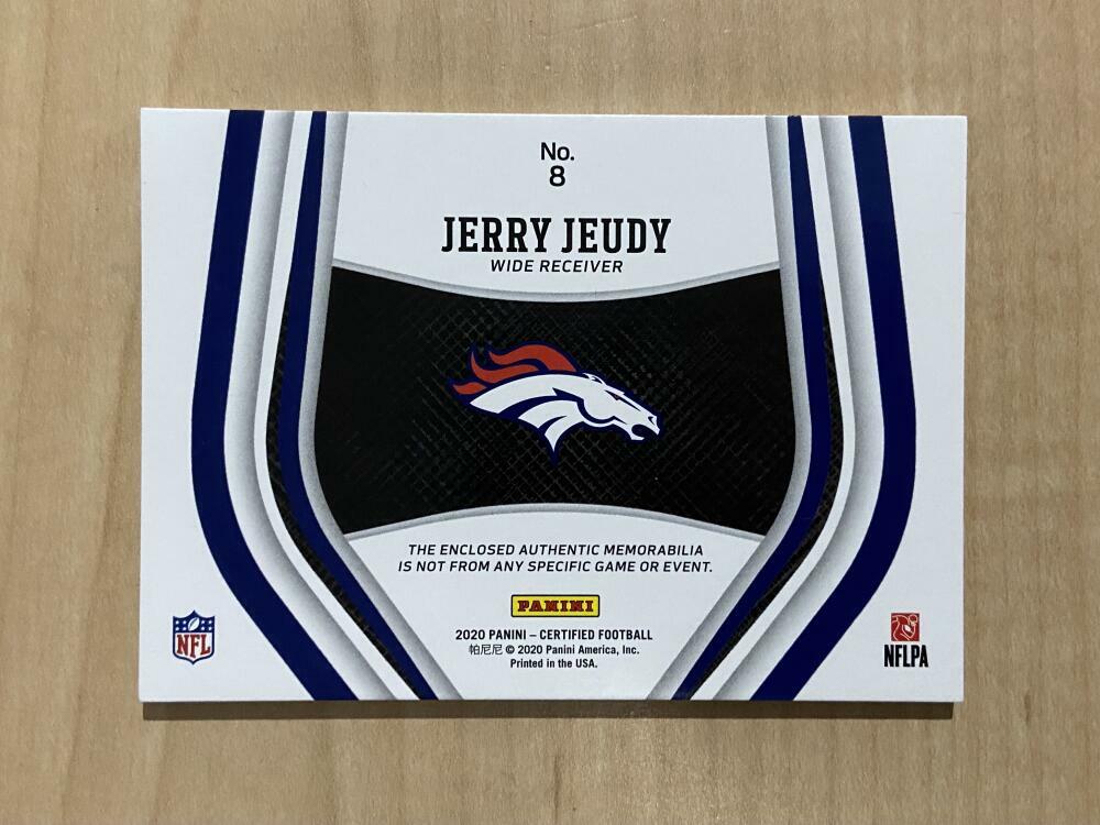 2020 PANINI CERTIFIED JERRY JEUDY BRONCOS ROOKIE NEW GENERATION  PATCH 27/27
