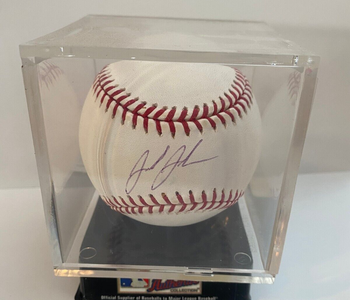JOSH JOHNSON FLORIDA MARLINS SIGNED AUTO MAJOR LEAGUE BASEBALL W/COA W/CUBE