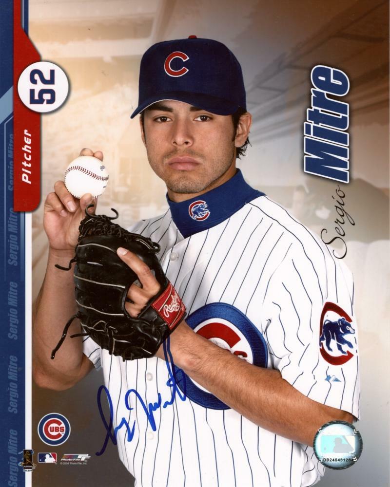 SERGIO MITRE CHICAGO CUBS  SIGNED AUTOGRAPHED 8X10 PHOTO W/ COA