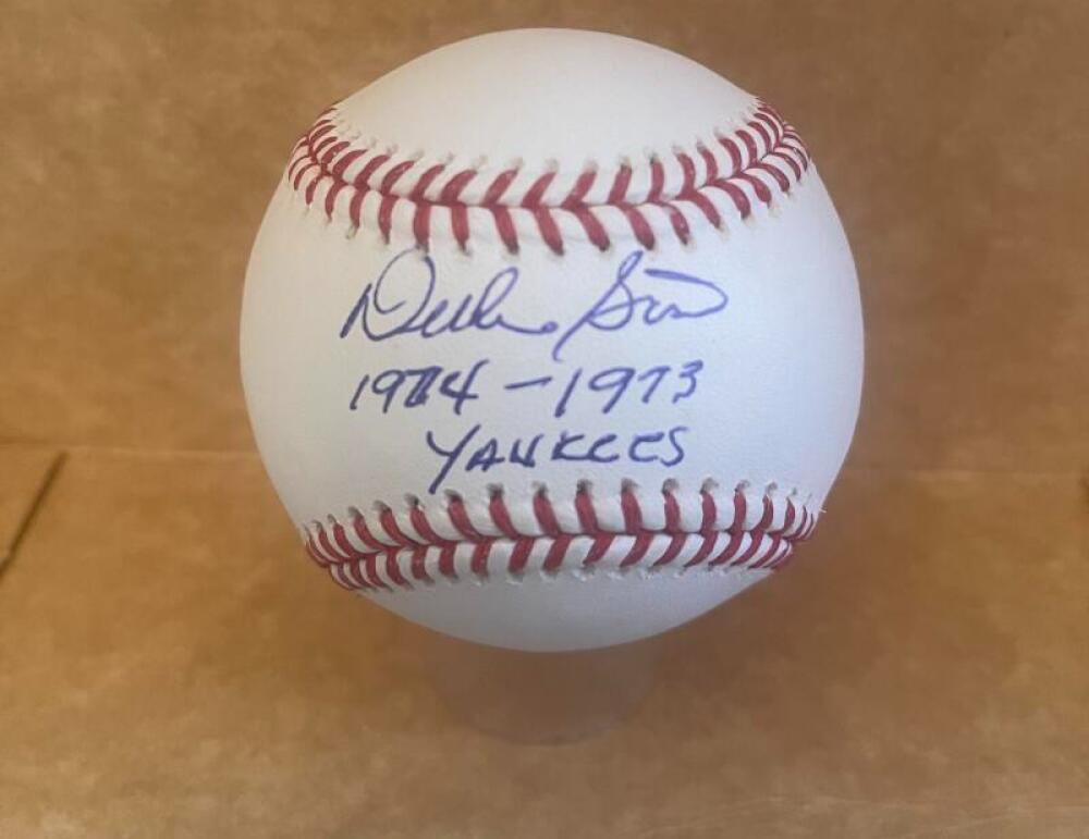 DUKE SIMS YANKEES 1973-74  SIGNED AUTO M.L. BASEBALL BECKETT AUTH