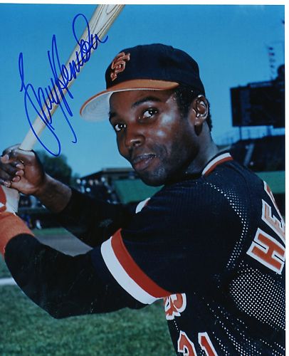 LARRY HERNDON SAN FRANCISCO GIANTS SIGNED 8X10 PHOTO