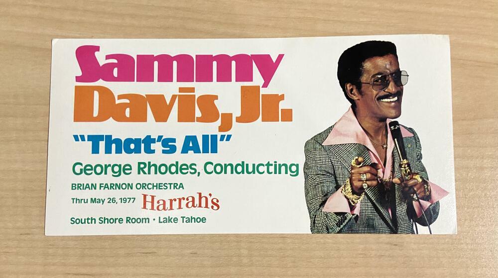 SAMMY DAVIS JR. SIGNED AUTOGRAPHED POSTCARD THATS ALL JSA COA