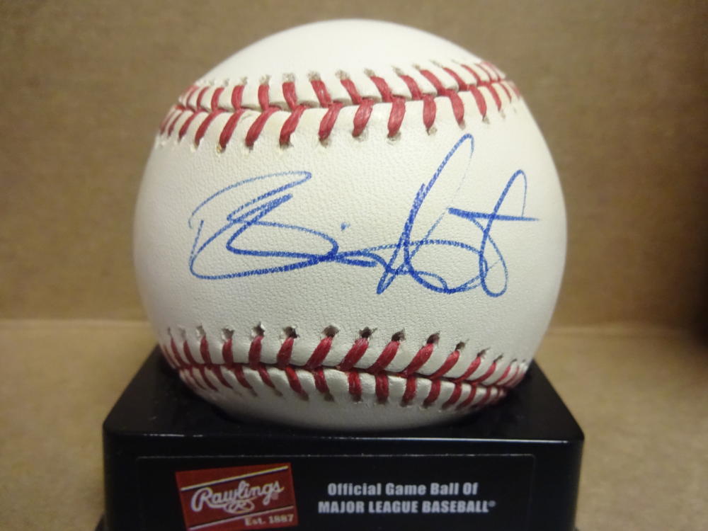 BRIAN HUNTER TIGERS/ASTROS/PHILLIES/REDS SIGNED M.L. BASEBALL W/COA