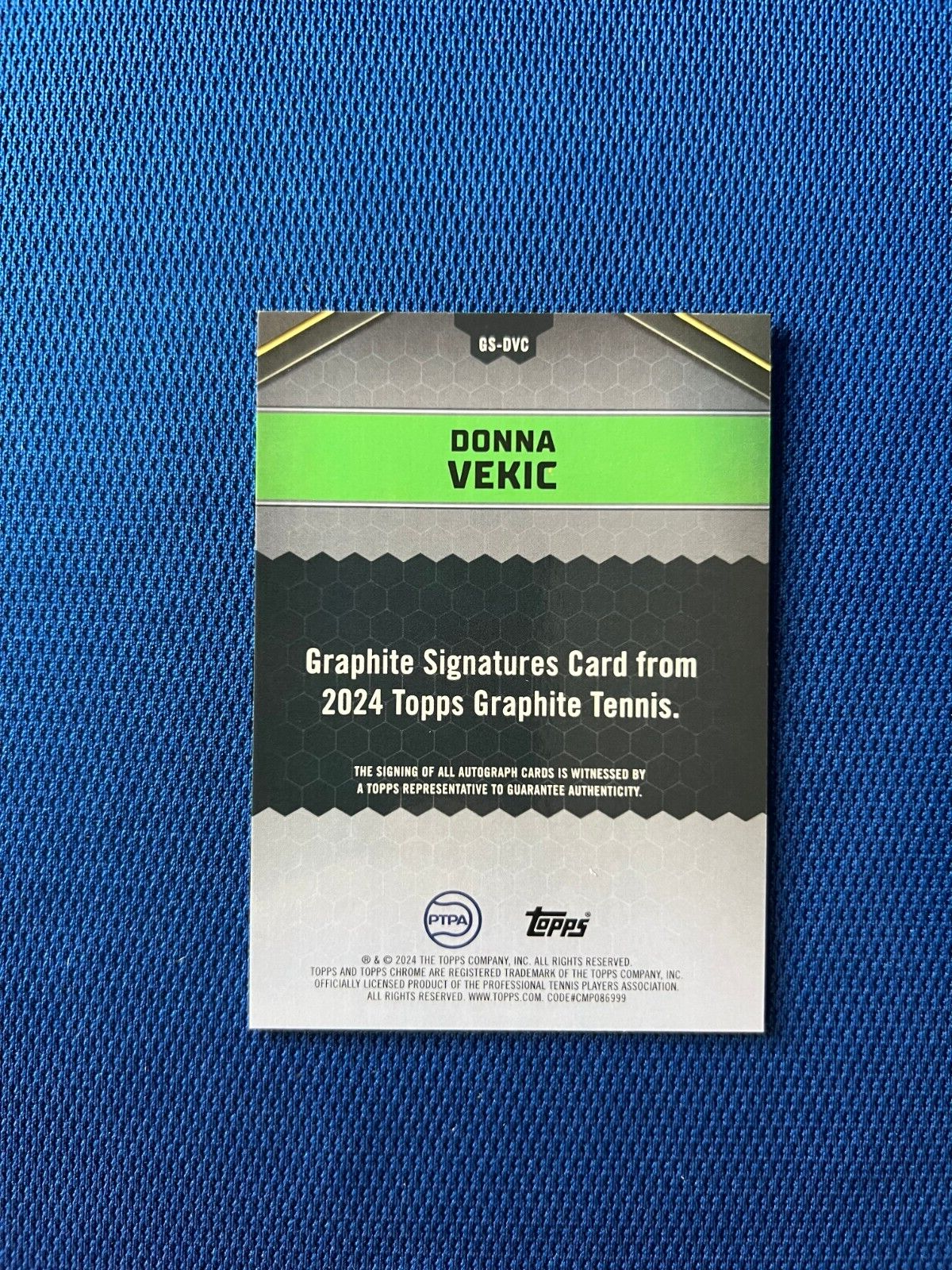 2024 TOPPS GRAPHITE TENNIS DONNA VEKIC BLUE REFRACTOR AUTO /50 #GS-DVC